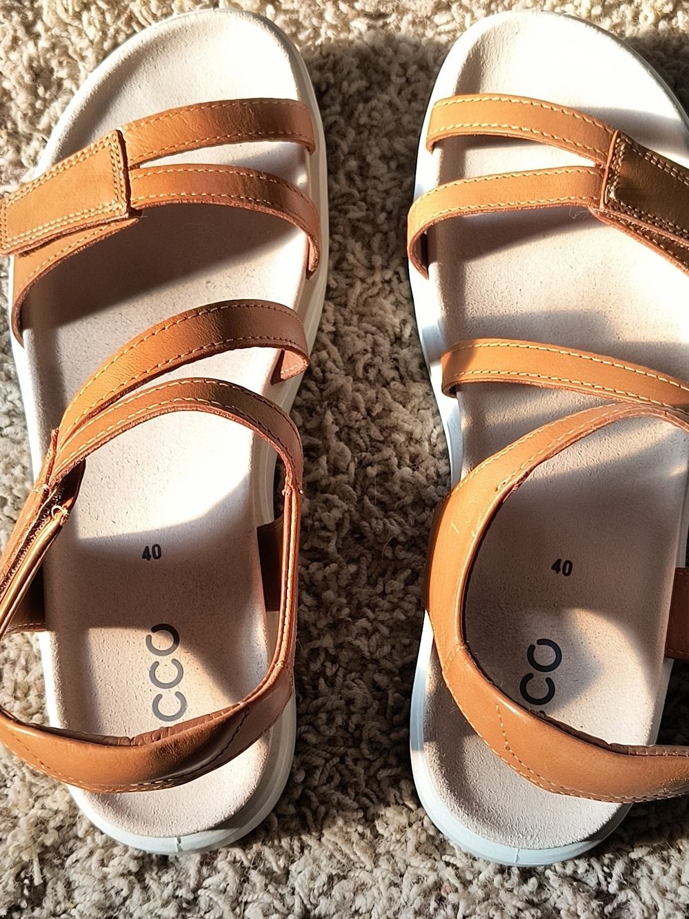 ECCO Women's Tan Leather Sport Sandals